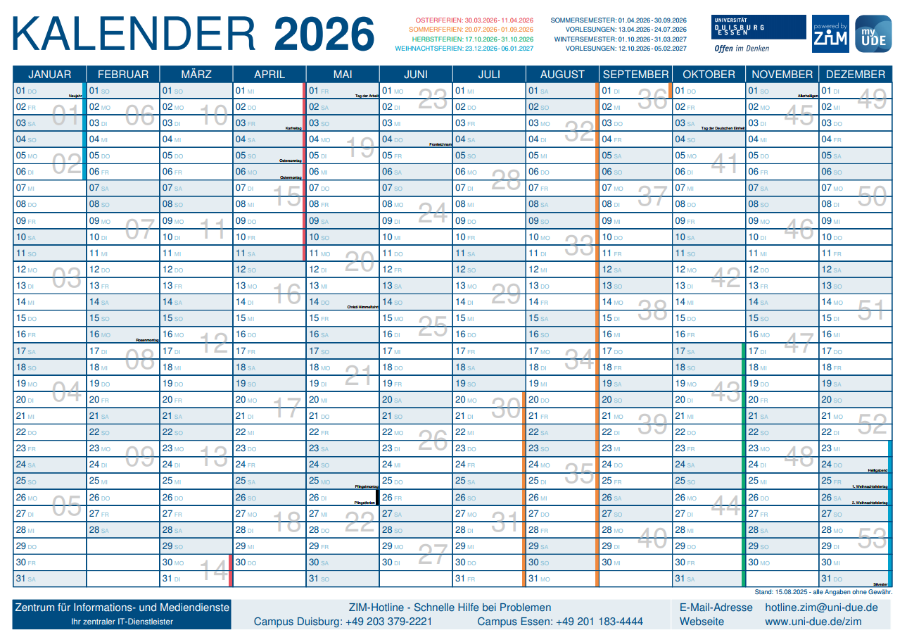Kalender 2026 DIN A2