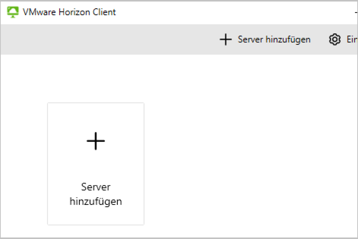 Screenshot VMware Horizon Client "Server hinzufügen"
