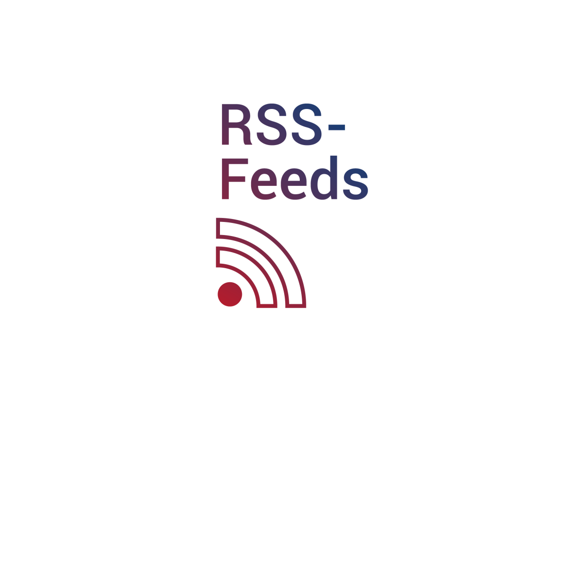 Ein Icon mit einem Signalsymbol und dem Text RSS-Feeds